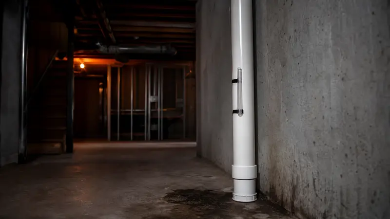 Two radon monitors in two different basements