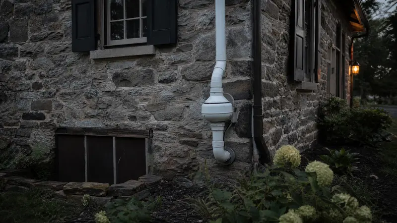 Old York farmhouse with a stone foundation
