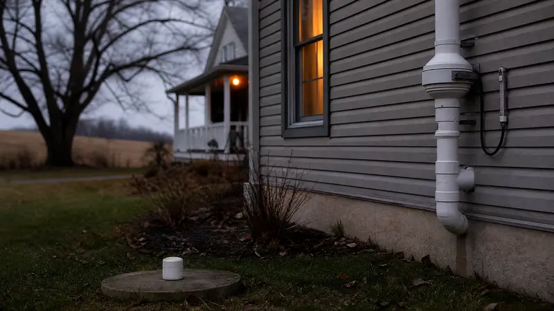 Rural York County home with a well cap in the yard
