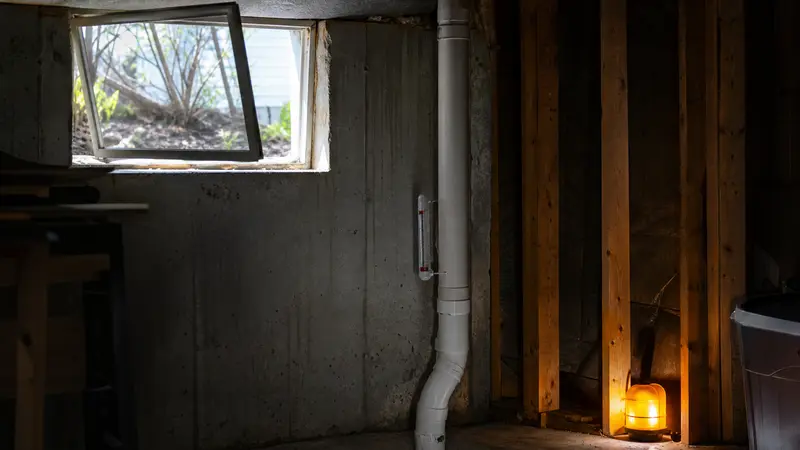 Open basement window during a radon test, the kind of thing that skews results