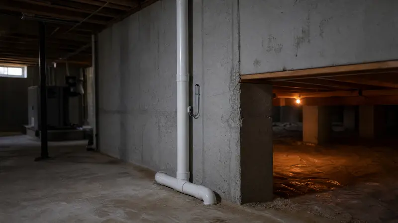 Basement with both a poured slab and a crawl space section, which affects price