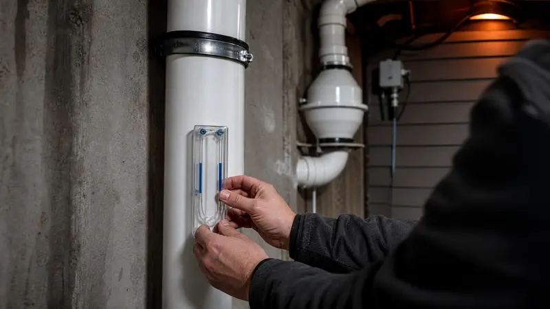 Manometer added to a newly activated radon system